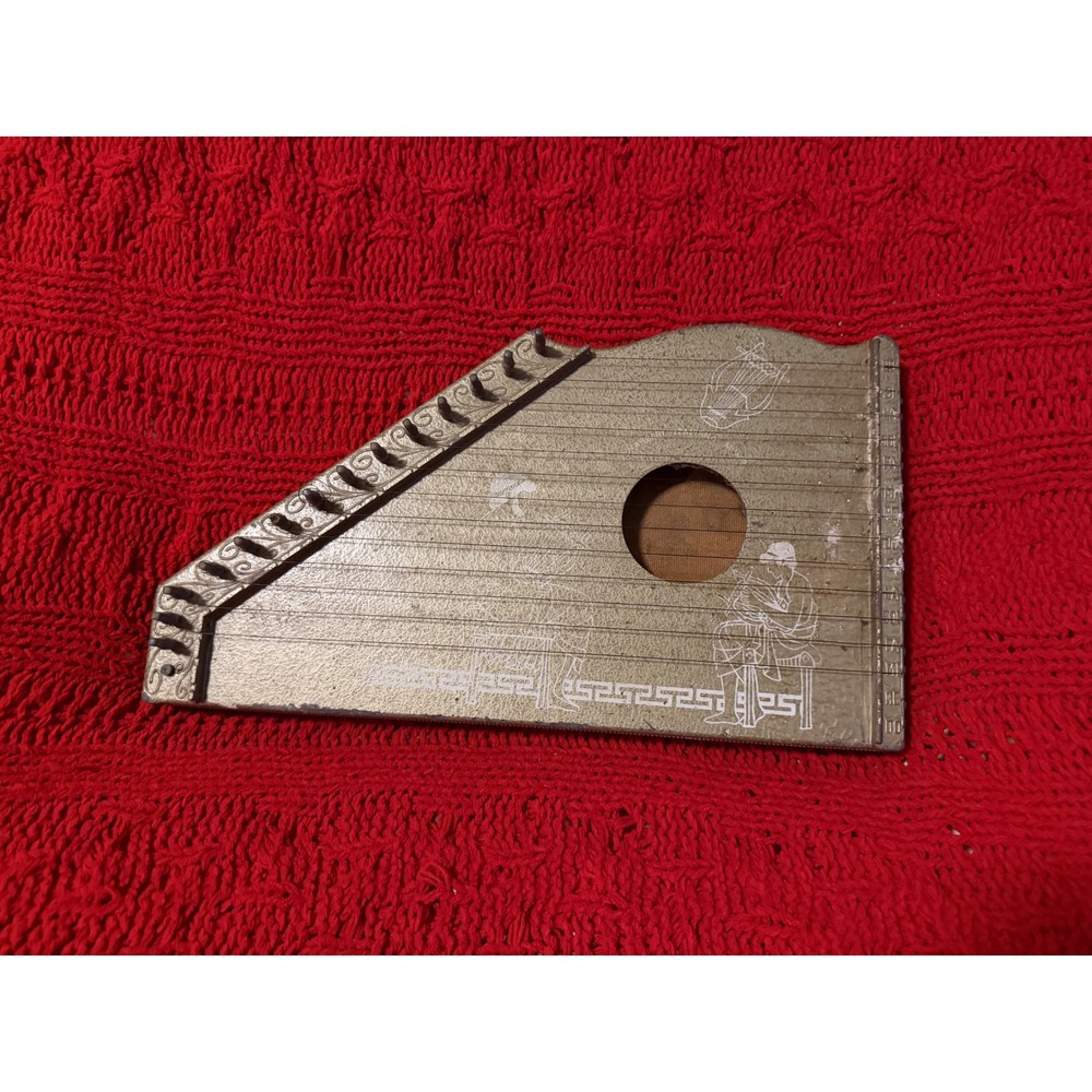 Vintage Harbert Italiana Milano Lap Harp Zither Made in Italy Gold Greek Lyre